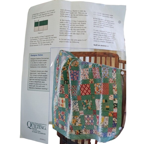 Vintage Quilting Magazine Feed Sack Patches Lap Quilt Materials Fabrics Pattern - Picture 3 of 3